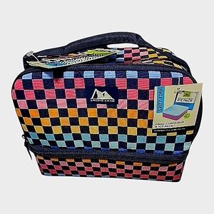 Arctic Zone Checkered Insulated Lunch Bag With Dual Compartments